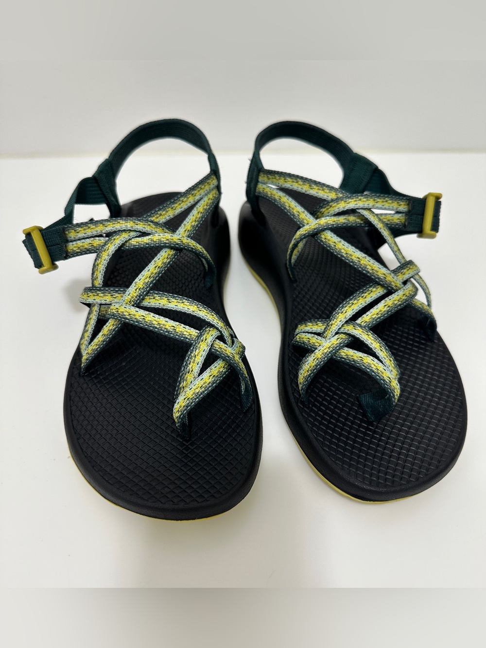 Chaco Women's Black Sandals with Yellow and Green Straps